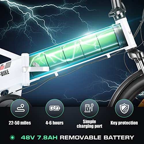 Vivi Folding Electric Bike for Adults, 20″ x 2.4 Fat Tire