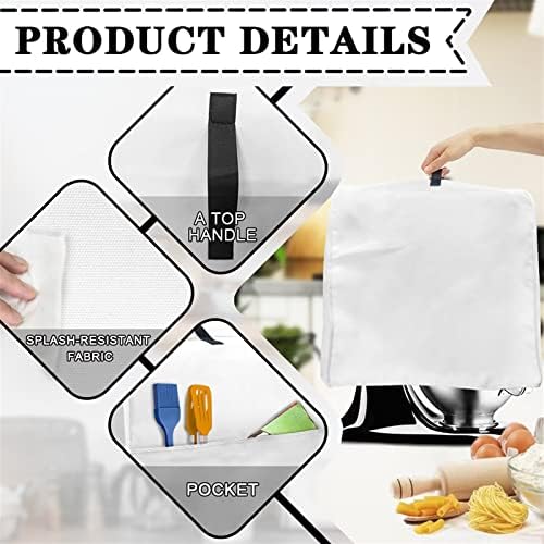 HUISEFOR Stand Mixer Cover Compatible with Kitchen Aid Mixer, Brown Flower Kitchen Appliance Dustproof Covers with Accessories Pockets, Fits All Tilt Head & Bowl Lift Models Mixers — view 6