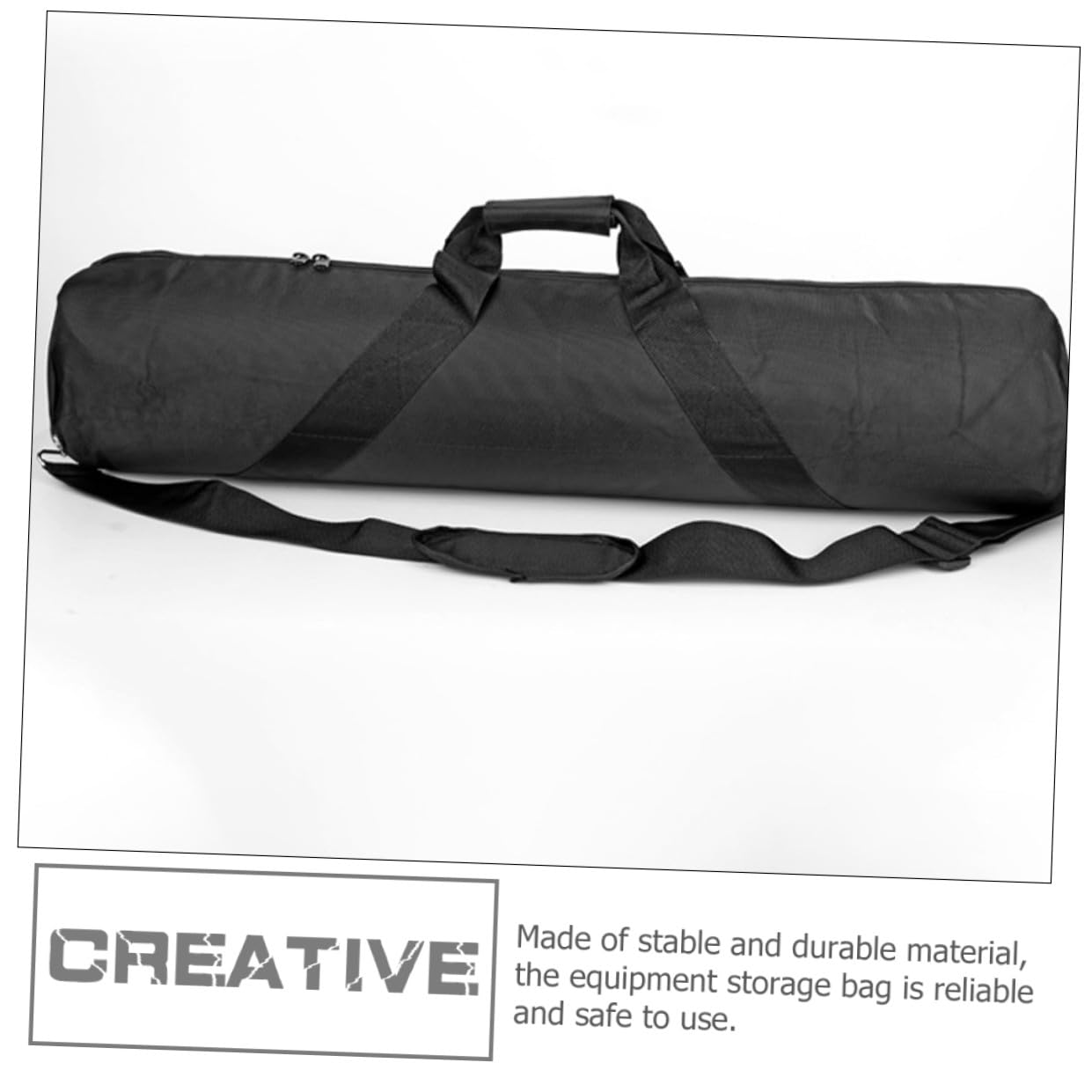 Borsa per Treppiede Nera in Oxford Maniglia e Tracolla | Spazio per Cavalletto Fotografico da Viaggio, per Uso Outdoor e Uscite Foto, Imbottitura in Spugna