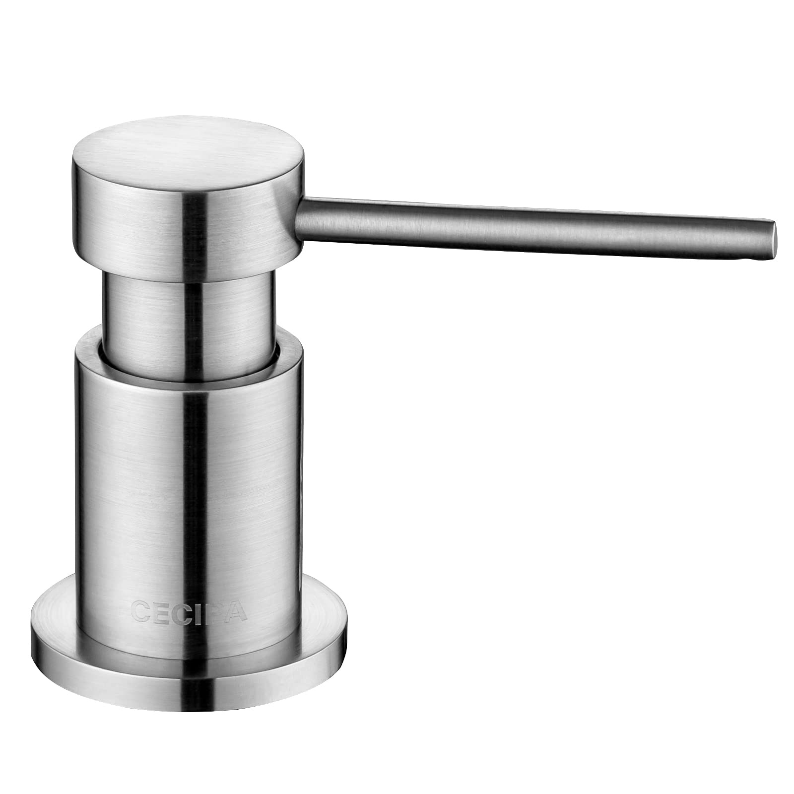 CEICPA,Dispensador de jabón para Cocina, dispensador de jabón para Fregadero con Botella de 500 ml y Manguera de extensión de 1.2 m, Bomba giratoria de 360°, Cepillado