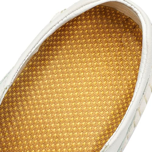 Men's Summer Casual Leather Sandals for Outdoor Beach Walking Comfortable Slip-On Low Heel Fisherman Shoes with4
