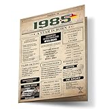 Geburtstagskarte zum 40 Geburtstag Mann und Frau – Geburtstagsgeschenk für Männer – 1985 Karte im Design Vintage Zeitung aus 1985 – Tolles Geschenk für Männer und Frauen zum 40. Geburtstag
