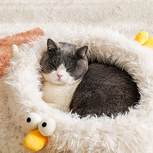 Almofada De Cama Para Cães E Gatos, Cama Para Cães E Gatos Em Forma De Pintinho Macia E Macia Com Fu