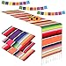 Paquet de 3 Chemins de Table Mexicains, Chemins de Table Serape Mexicains de 14 x 84 Pouces avec Bannières Mexicaines de 24 pièces, Décor de Fête à Thème Mexicain pour Fiesta, Mariage, Baby Shower