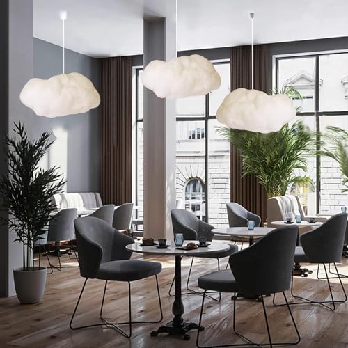Funteam CPHL Modern Floating White Cloud Pendant Hanging Light Nordic Cotton Ceiling Light Fixture Girls Children'S Living Room Bedroom Hotel Lobby Restaurant Clothing Store Chandelier  thumb #6