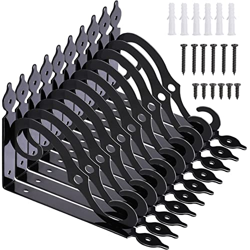 10 Pack Decorative Shelf Brackets,L Bracket for Shelves,7.4Inch Wall Mounted L Shape Shelf Bracket,Heavy Duty Shelf Brackets Metal Corner Brace Right Angle Bracket Shelf Support with Screws,Black