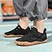 KUBUA Kids Barefoot Shoes Boys Girls Minimalist Zero Drop Sneakers for Tennis Hiking Sports Running Walking Athletic Black Brown 7 Big Kid