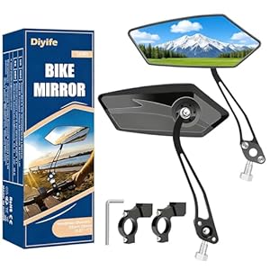 Diyife Bike Mirror 1 Pair, [New Version] HD Wide Angle Large