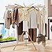 LIENAHU Clothes Drying Rack Tripod,Drying Rack Clothing,Laundry Drying Rack,Floor Standing,16 Wooden Poles,Collapsible Drying Racks for Laundry,Retractable,Foldable,Folding