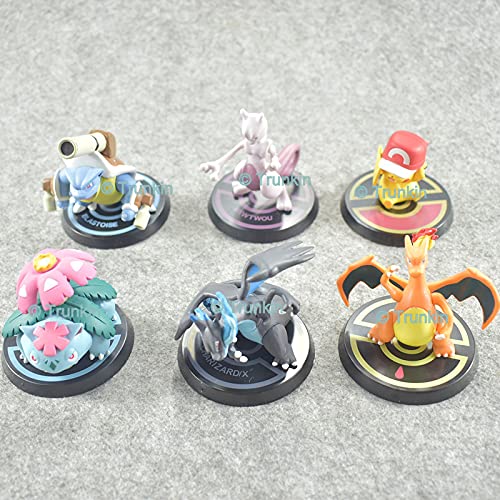 Image of Trunkin|Mewtwo,Venusaur,Blastoise (Set B) 6Pcs (Multicolor) Figure|Figurine With Stand,Action Figure