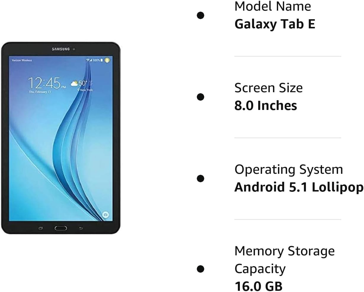 Samsung Galaxy Tab E 8 16GB 4G (Verizon) (Renewed)