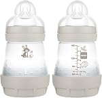 MAM 5oz Easy Start Anti-Colic+ Vented Baby Bottle, 0+ Month, 4 Pack, Girl | Slow Flow Breastfeeding-Like Nipple, Dual Anti-Colic Bottle Reduces Gas & Reflux, Easy Clean, BPA Free, Made In Europe
