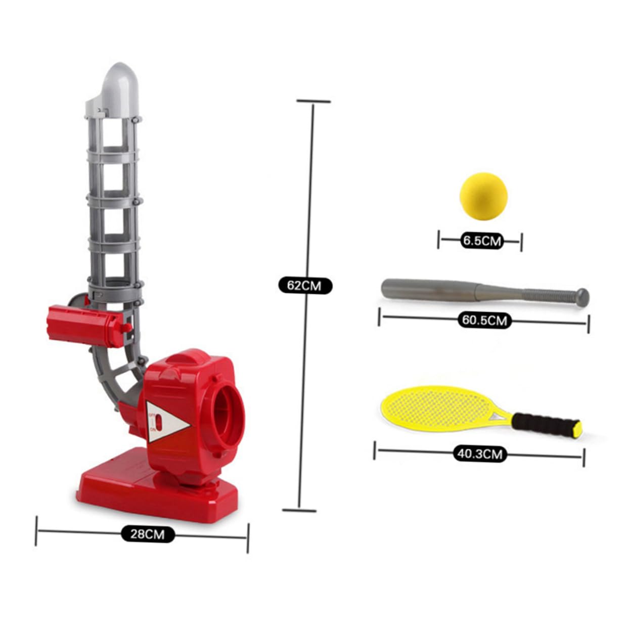Machine Lanceur de Baseball Automatique en Plastique Rouge pour Garçon et Filles