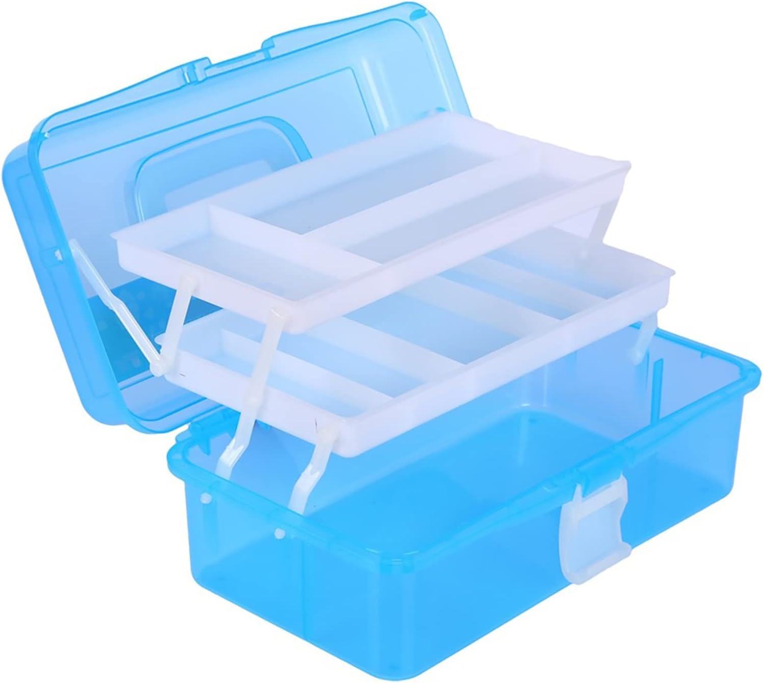 Amazon.com: Zhousensen 13in Three-Layer Clear Art Storage Box Craft ...