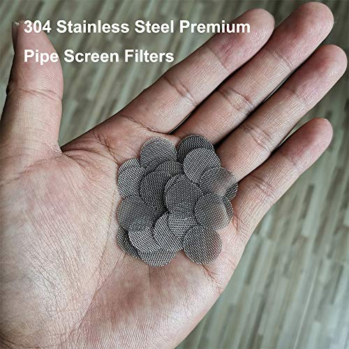 Gebildet 200pcs Stainless Steel Pipe Filters, 15mm/0.59 Inch Smoking Screens Pipe, Silver Mesh Screens Gauzes Filter with Storage Box