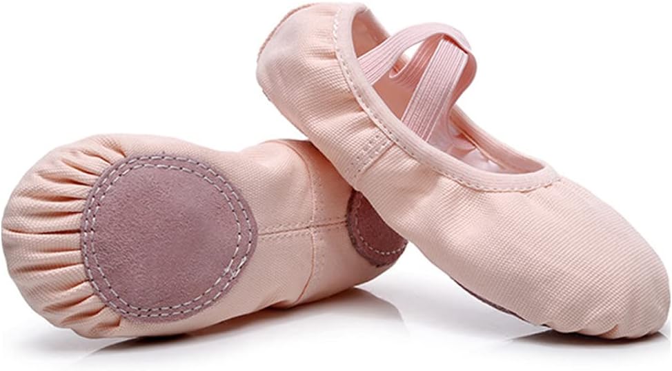 TOMVAESGirls Ballet Practice Shoes,Dance Yoga Shoes Ballet Practice Shoes,Stretch Canvas Dance Ballet Shoes for Girls Toddlers Kids