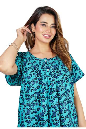Image of Monique Brand 100% Pure Cotton Nighty for Woman | Floral Gown for Women Night Wear | Cotton Nighty for Women Stylish | Maxi for Women Cotton