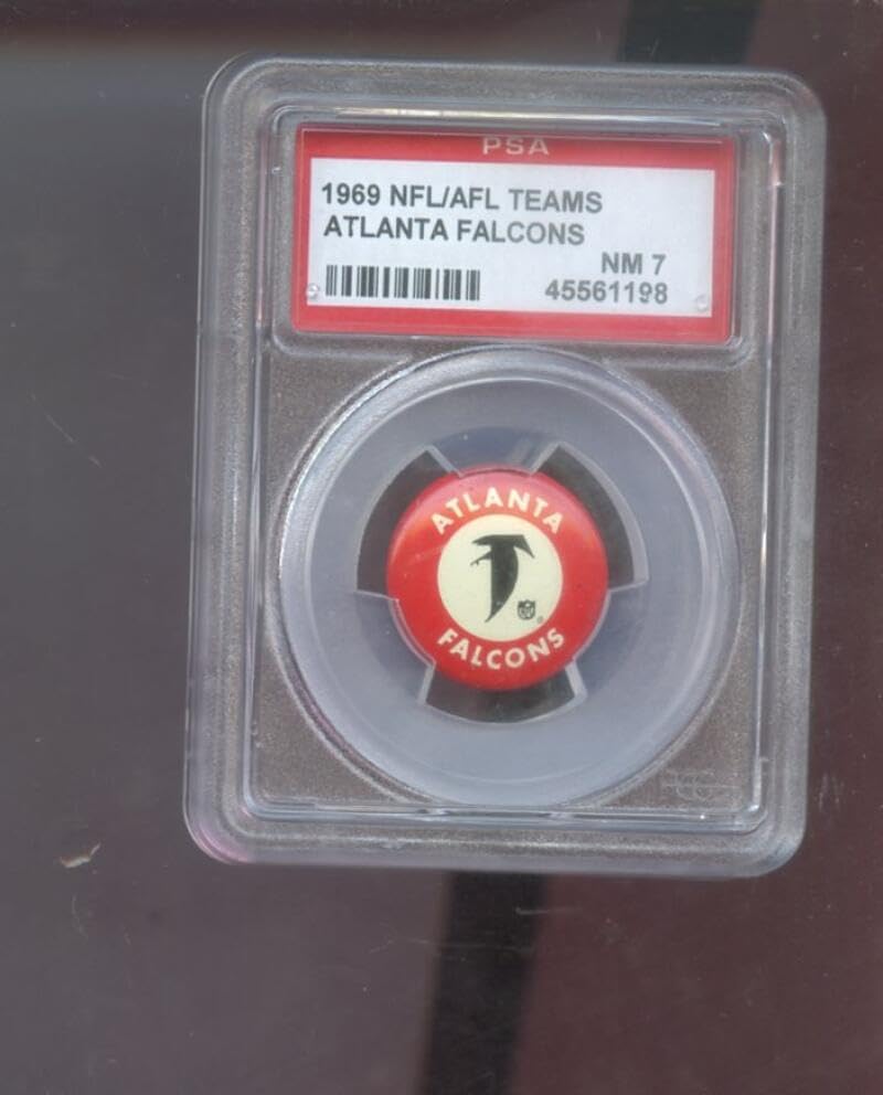 1969 NFL/AFL Teams Pin Pinback Button Atlanta Falcons PSA 7 Graded Football Card