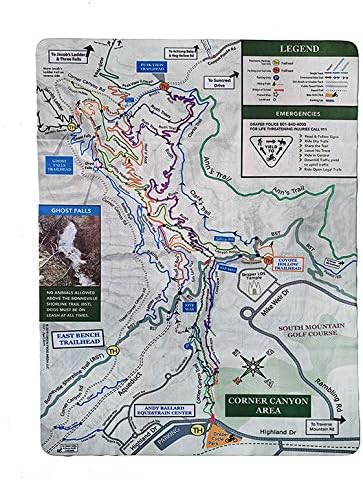Corner Canyon Trail Map Corner Canyon, Utah - Mountain Bike Trail Map - Microfiber : Sports &  Outdoors