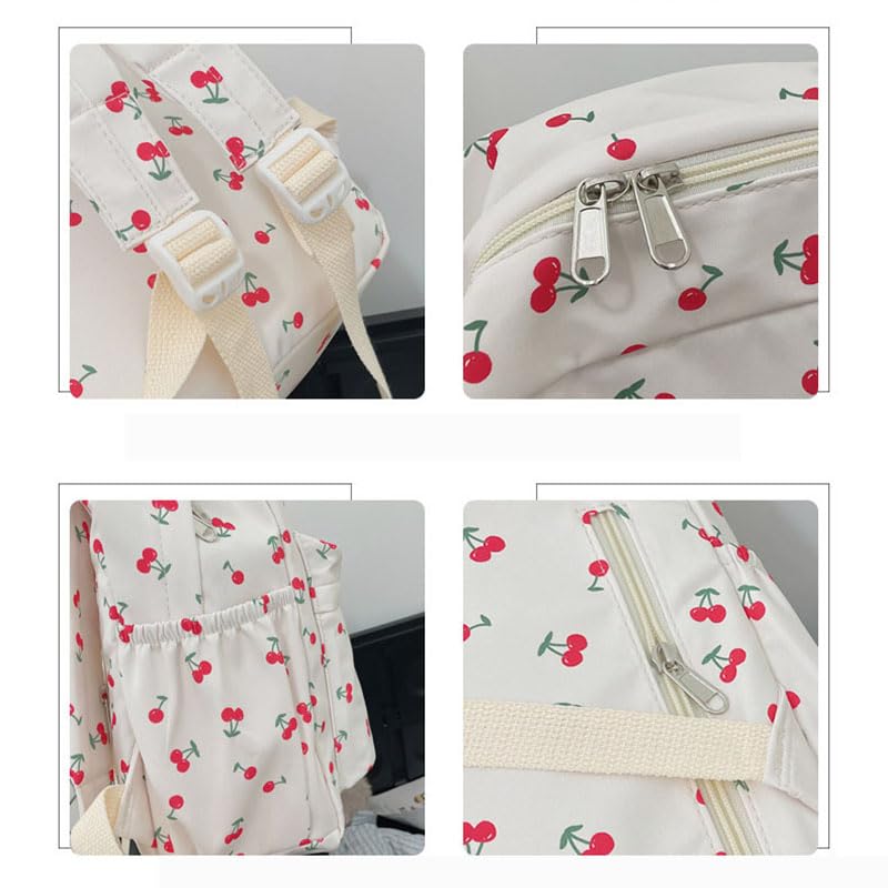 Cute Backpack Cherry Print Coquette Aesthetic Backpack Large Preppy Bag for Women Casual Travel Daypacks (Black)4