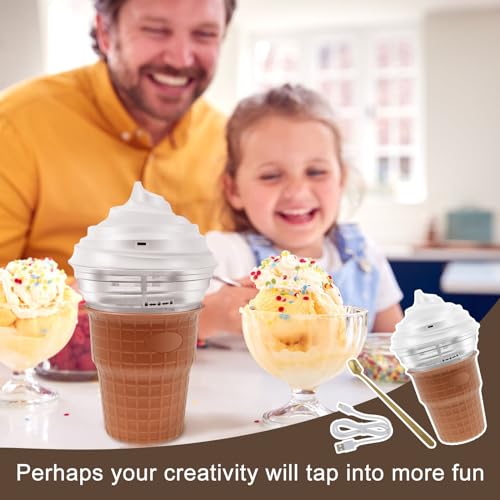 Slushy Maker, Eiscreme-Maschine für Kinder mit Löffel, 450 ml, USB-Ladegerät, wiederverwendbar, Frozens Squeeze Cup aus Silikon, Quick Frozen Becher, Slushy Eisbecher für DIY Zuhause – Bild 7