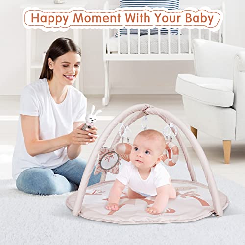 Baby Gym And Infant Play Mat, Sensory And Motor Skill Development Language Discovery Activity Gym, Non Slip Washable Playmats For Babies To Toddlers (Beach Theme) #TOP3