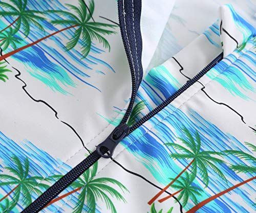 Image of Girls Rash Guard Long Sleeve One Piece Swimsuits Stripes Zipper Bathing Suits UPF 50+ /Sun Protection