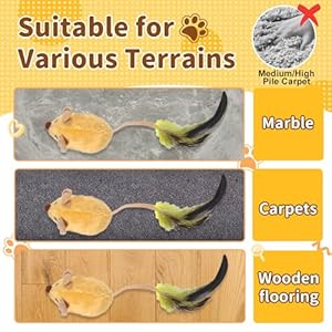 Interactive-Dog-Toys-with-LED-Lights-Moving-Automatic-Chirping-Mouse-Toy-Squeaky-with-Feather-Tail-for-All-Breeds-Dog-IndoorOutdoor-Boredom-Exercise-USB-Rechargeable-Yellow - Cucciolini Doodles   Interactive-Dog-Toys-with-LED-Lights-Moving-Automatic-Chirping-Mouse-Toy-Squeaky-with-Feather-Tail-for-All-Breeds-Dog-IndoorOutdoor-Boredom-Exercise-USB-Rechargeable-Yellow