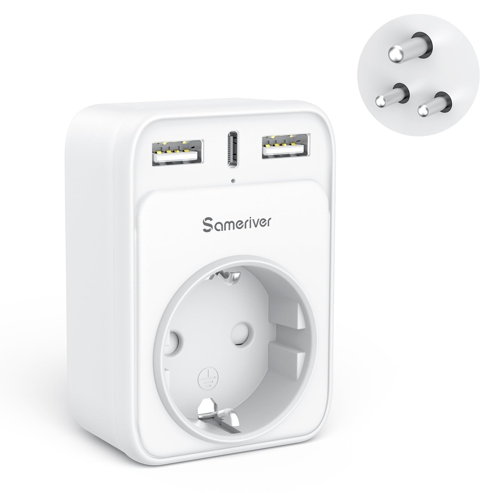 Reiseadapter UK Adapter England Deutschland Stecker Reisestecker Reiseadapter UK mit 2 USB 1USB C (3A) Steckdosenadapter Typ G für England Irland Großbritannien Wand Ladegerät Ladestation