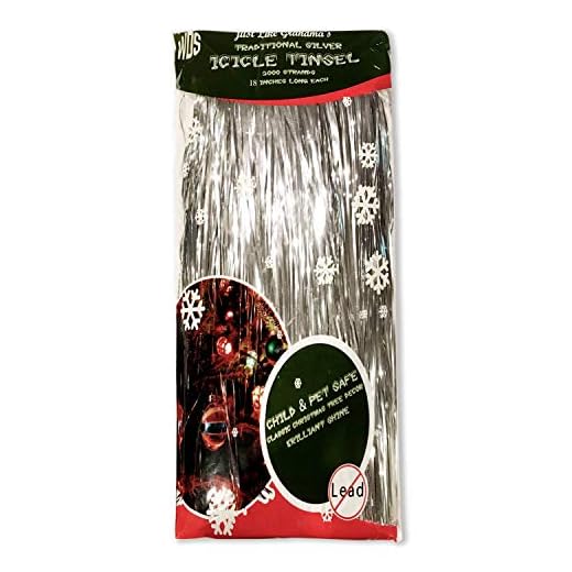 Premium Icicle Tinsel Strands for Christmas Tree - 2000 Old-Fashioned Silver Icicles Garland for Xmas Trees Shiny Mylar - Each Strand 18 in. - Kid Pet Safe (Lead-Free) - Hang with Ornaments & Decor