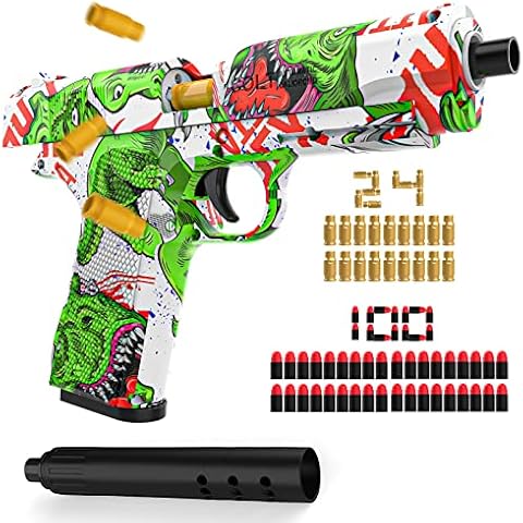 Pistole Spielzeug Kinder, Schaumstoff Soft Bullet Gun Blaster Shooter Schieß Spiele für Indoor Outdoor Draußen, Spielzeugpistole Kinderspielzeug Kindergeburtstag Ostern Geschenke Jungen Mädchen Cover