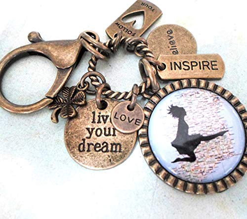 Custom Name Irish Dancing Keychain, Backpack Clip or Necklace, Map of Ireland, Shamrock, Live Your Dream, Follow Your Heart, Girls, Teens, Women, Irish Dancer Gift3
