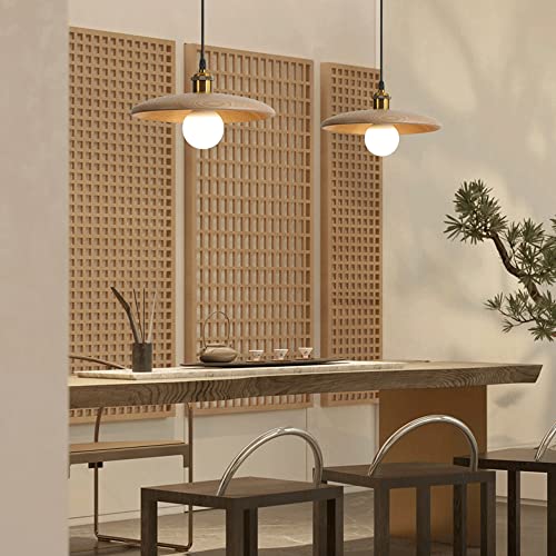 Lámpara Colgante E27 de madera ideal para comedor nórdico 7