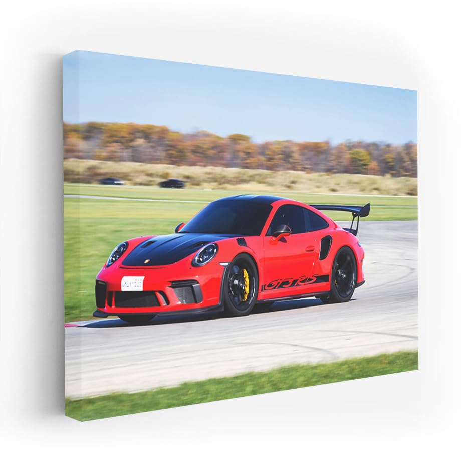 Amazon.com: Poster Porsche 911 GT3 RS Red Canvas Print Wall Art