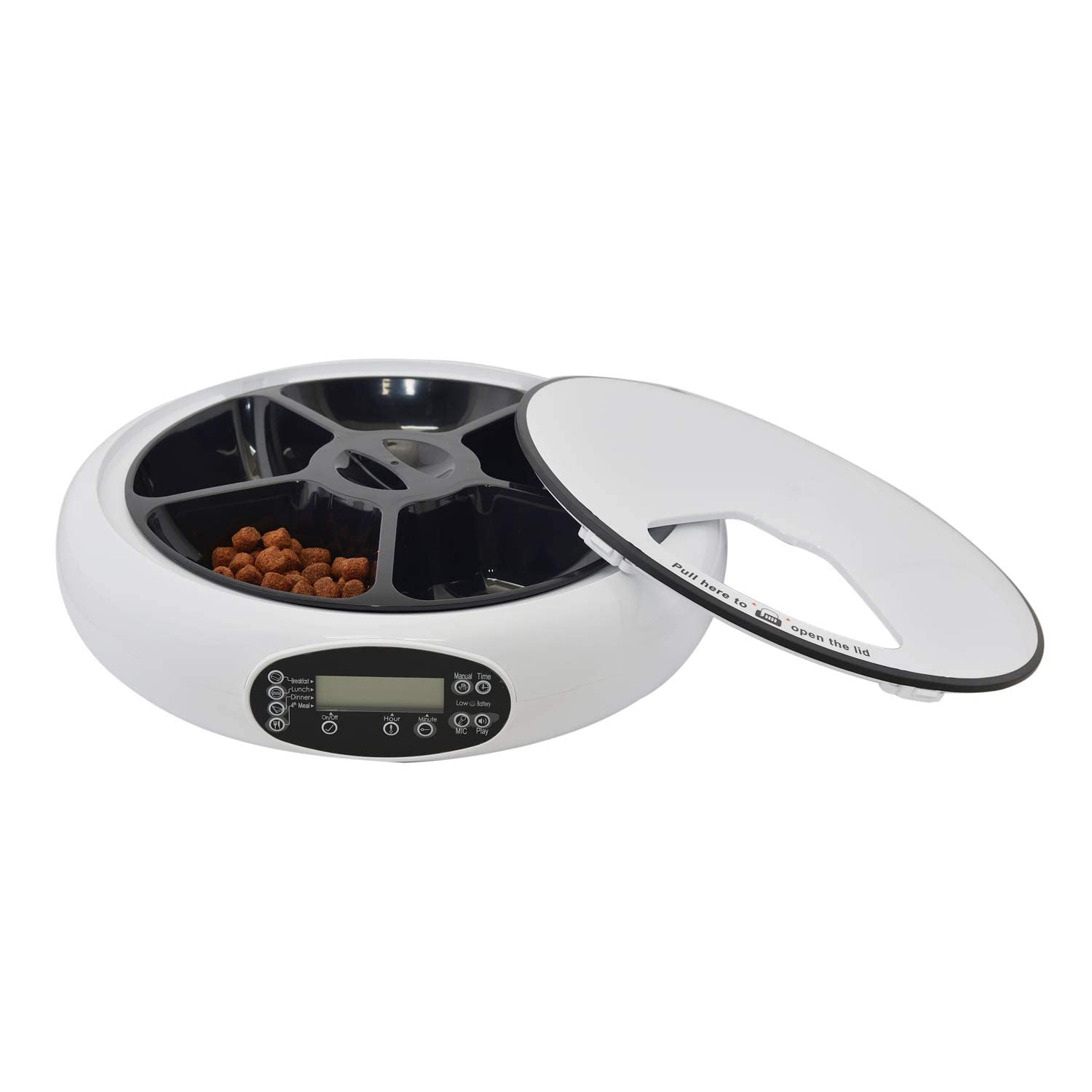 Sniffr Plastic Automatic Cat Feeder 5 Meal Rotatable Cat Food Dispenser,Pet Food Dispenser For Small Medium Pet Cat Food Batteries (Pack Of 1),?33.1 cm,H_1.9 cm,W_33.1 cm (B0BR54JVZW) Amazon Price History, Amazon Price Tracker