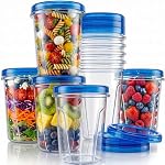 Tafura paquet de 10 32 Conteneurs de stockage de congélateur Oz fuite-proof - BPA Conteneurs de soupe gratuits avec lids - Contenants de congélateur réutilisables pour aliments avec des lides de haut en forme de twist - Idéal pour la préparation des repas, les restes & Pantalon