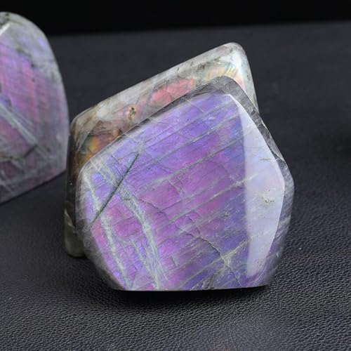 Labradorite violette brute et pierre de lune, quartz de décoration - 5