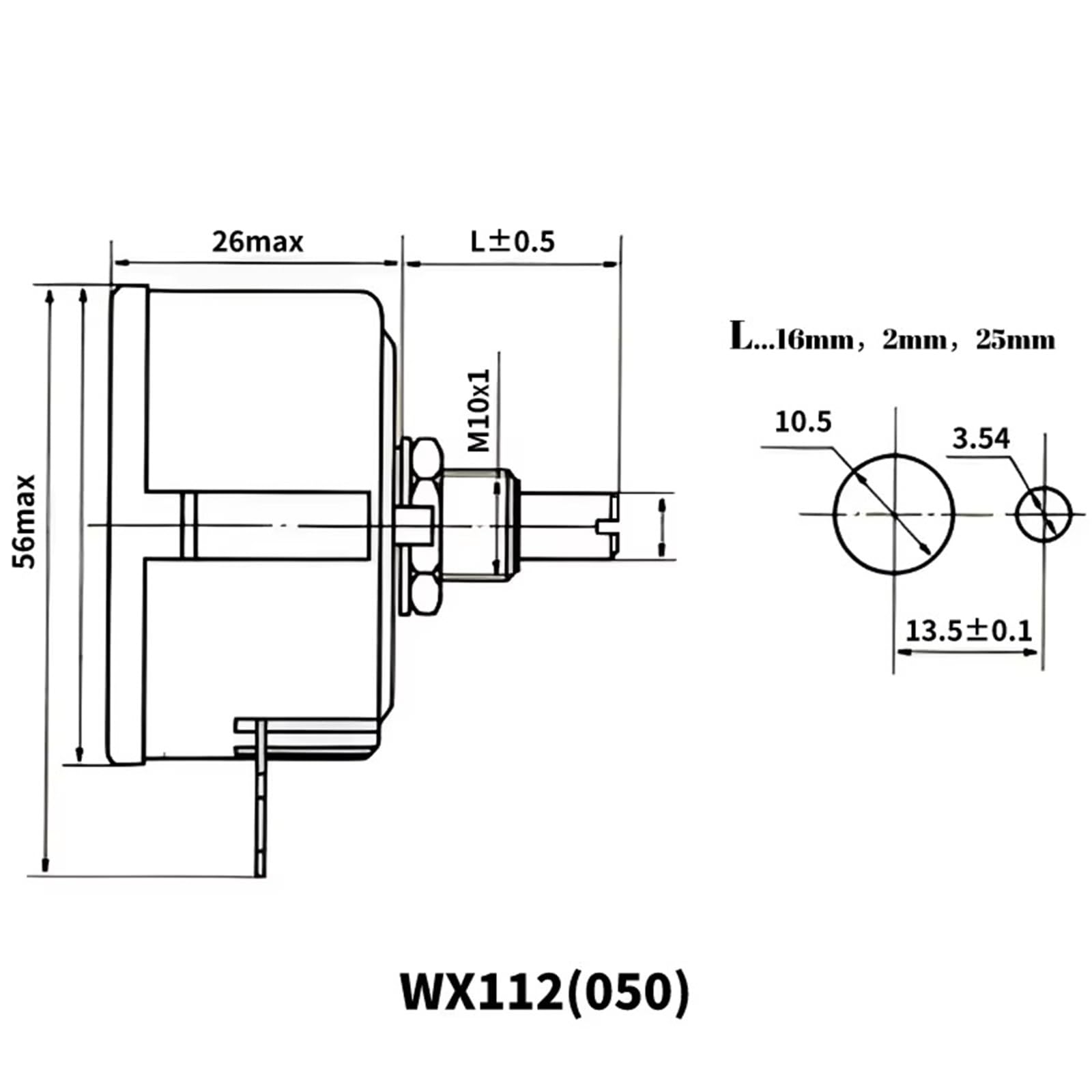 potenziometro a filo avvolto, WX112 WX050 Potenziometro rotativo a filo avvolto da 5 W 47 K - Reostato regolabile a 360° for progetti elettronici