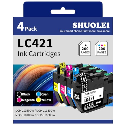 WYFYINK LC421 XL Pigment Patronen Mit Brother LC421 XL LC421XL Druckerpatronen Kompatibel Für