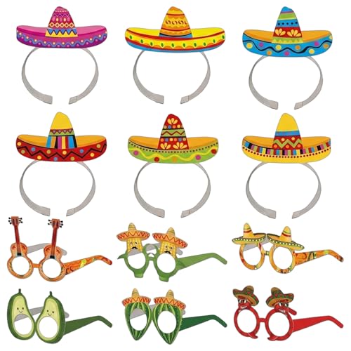 suction 12 PCS Sombrero Hat Mexican Sombrero Mexican Hats Inspired Party Birthday Headpieces Funny Photo Prop Glasse Perfect for Party Decor Festival Gatherings & Celebration Occasions