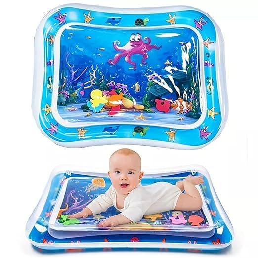 Image of Heavy Duty Tummy Time Water Mat for Babies | Sensory Play Gym for 6-12 Months | Newborn Baby Essentials | Water-Filled Activity Mat | Baby Gifts | Pack of 1 (BEBY Water MAT Square)