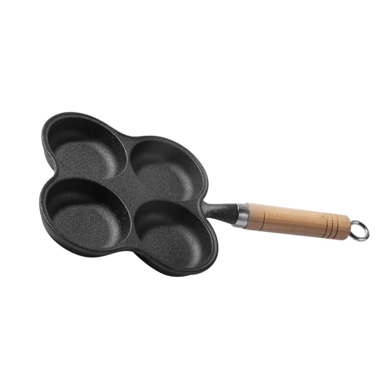 KICHOUSE Four Non Stick Egg Frying Thick Cast Iron Cooking Mold for Breakfast for Eggs Pancakes Burgers Easy to Use Compatible with All Cooktops