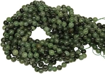 13 inch Strand of gem Alaska Jade 8mm Round Smooth Beads for DIY Jewelry Making. Alaska Jade Beads Strand CHIK-STRD-55131