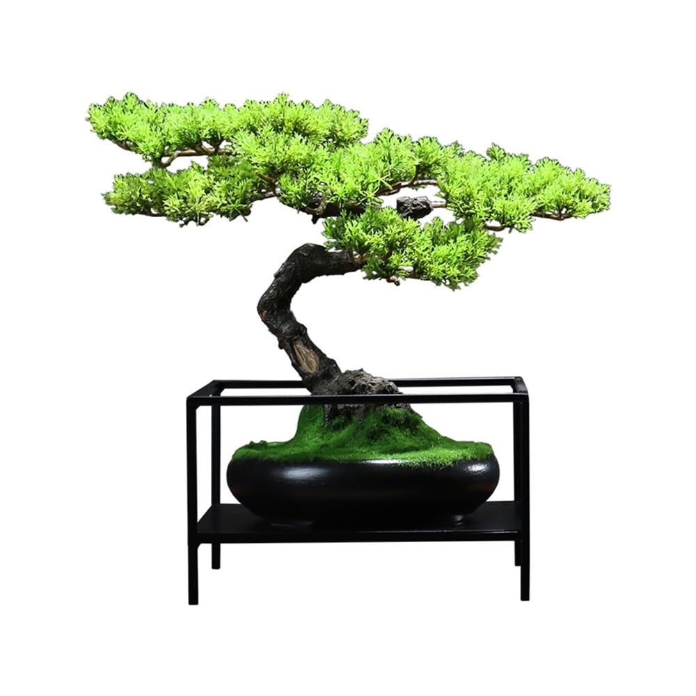 IUokLU Artificial Bonsai Artificial Bonsai Tree With Pot And Iron Frame Office Living Room Fake Pine Decoration