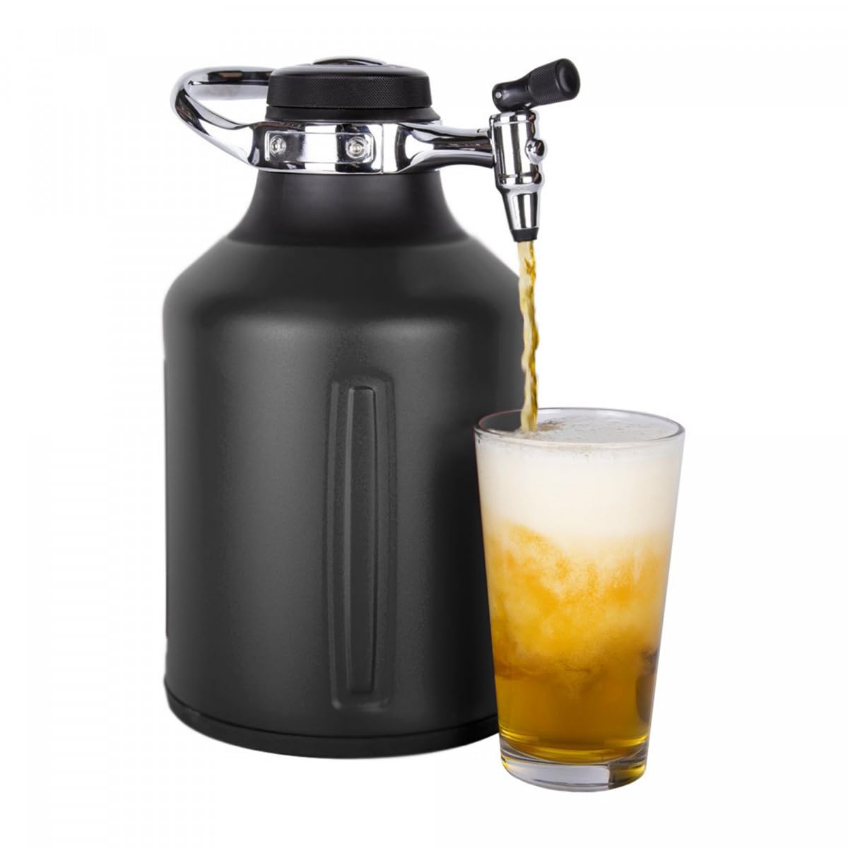 GrowlerWerks uKeg Go - Dispensador de bebidas carbonatadas para cerveza, soda, sidra, Kombucha y cócteles, 120 onzas, tungsteno