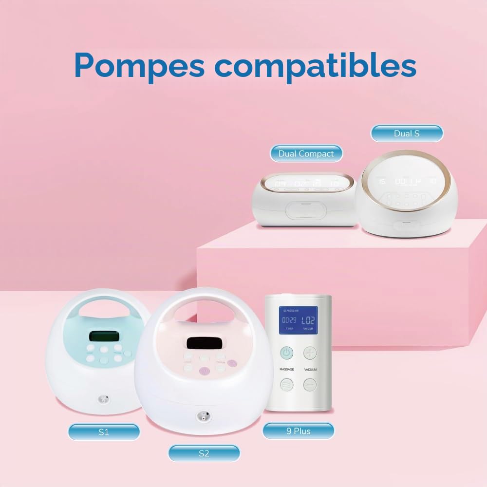 Maymom connecteurs à col large 2 pièces, compatibles avec Spectra S1 et S2, compatibles avec téterelles Medela PersonalFit, Pumpin Pal, Lansinoh et Maymom MyFit/Crater
