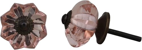 Indian Shelf 6 pomos para cajones  Pomo de flor de caléndula para aparador  Tiradores y pomos de tocador rosa vintage  Tiradores únicos para cajones