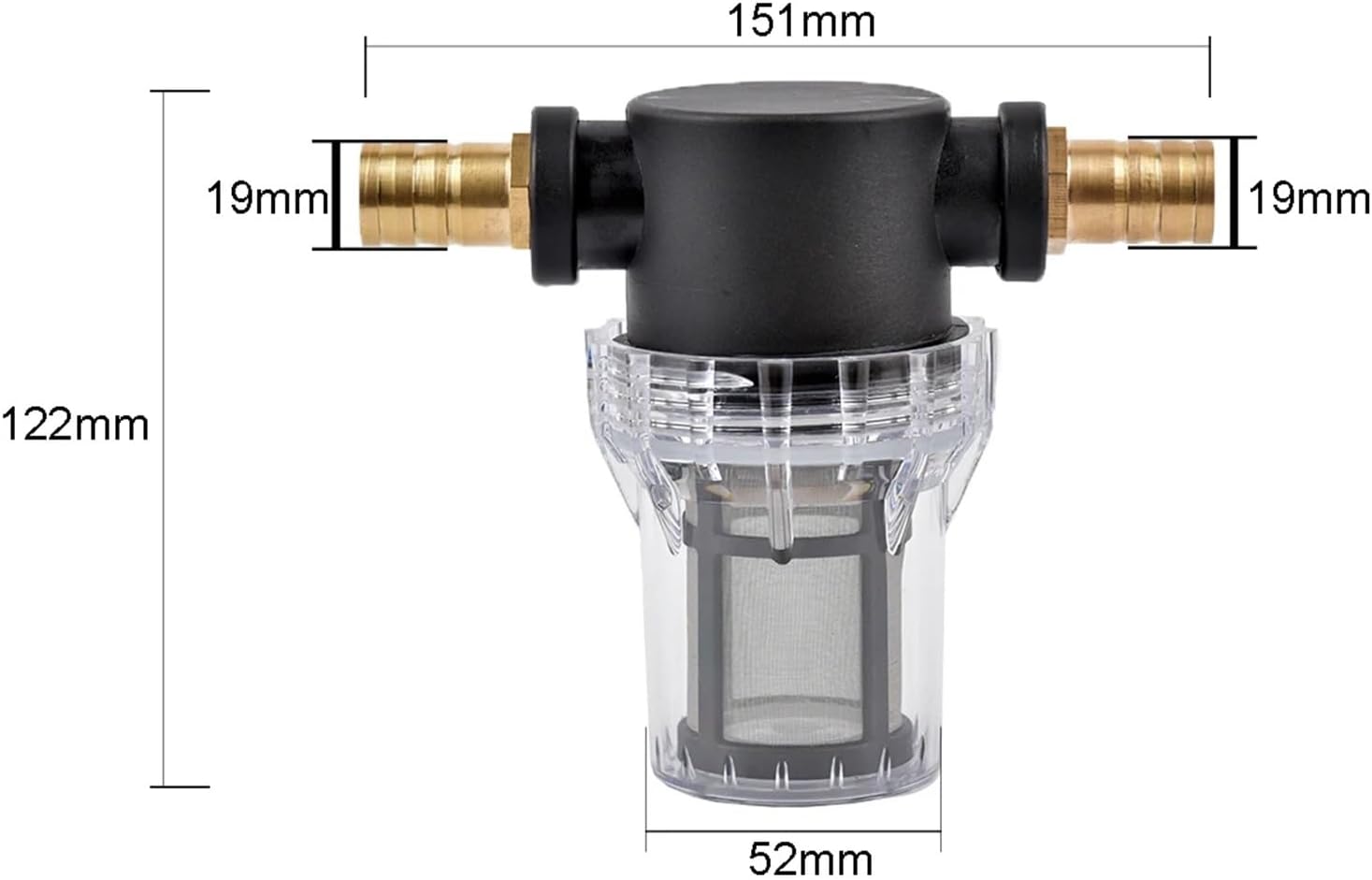 1/2" Garden Watering Hose 80 Mesh Filter Agricultural Irrigation Filter Aquarium Fish Tank Pagoda Copper Joint Water Pump Strain(1I2 Inch-14mm)