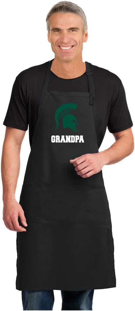 Broad Bay Michigan State Grandpa Apron LARGE SIZE Michigan State University Grandpa Gift For Men Man Him