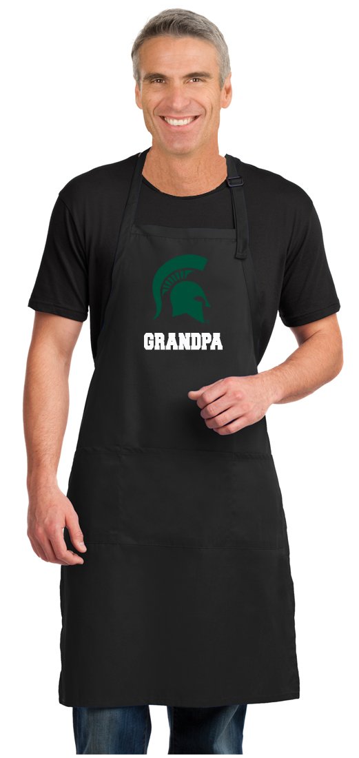 Broad Bay Michigan State Grandpa Apron LARGE SIZE Michigan State University Grandpa Gift For Men Man Him